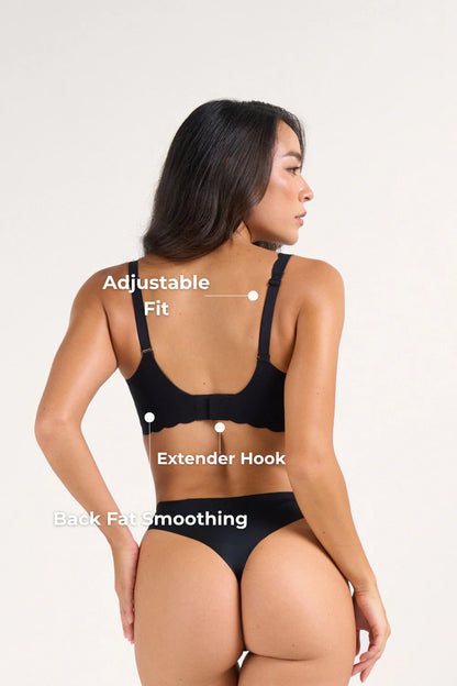 Scalloped Deep V Smooth Lift Bra