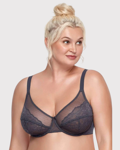 Gray Breast Minimizer Bra - Enchant