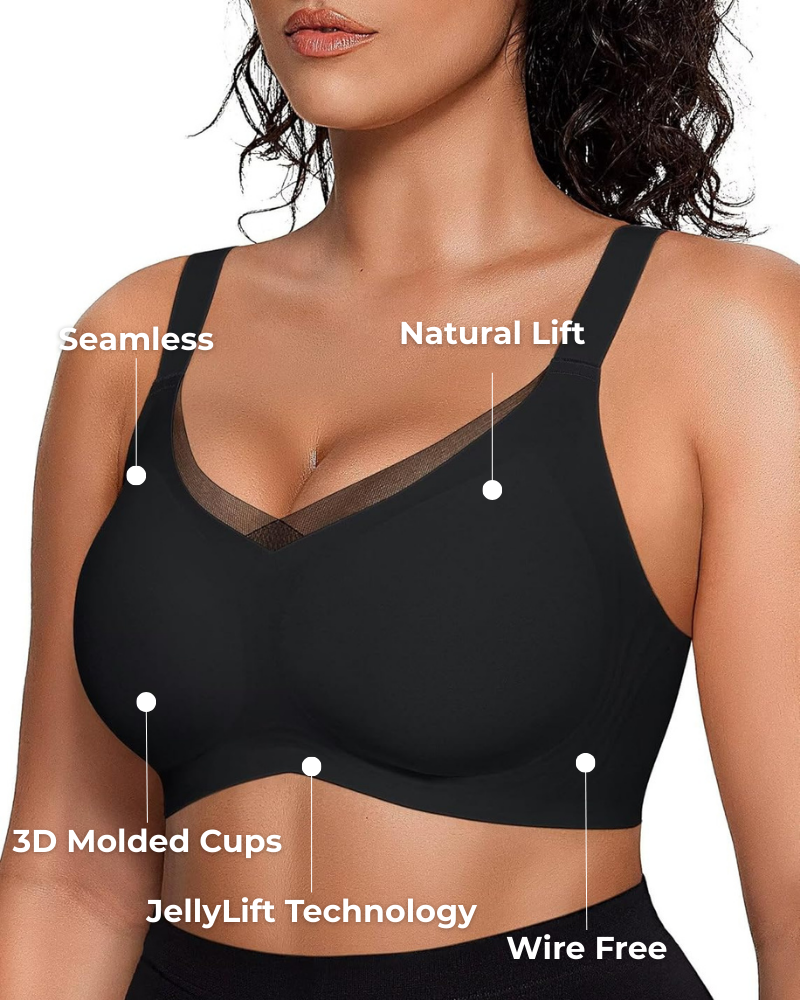 Mesh Detail Full Wireless Lift & Support Bra