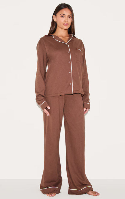 Bust-Friendly Chocolate Dream Piped - PJ Set
