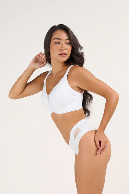 Support & Lift V-Neck Mesh Bra