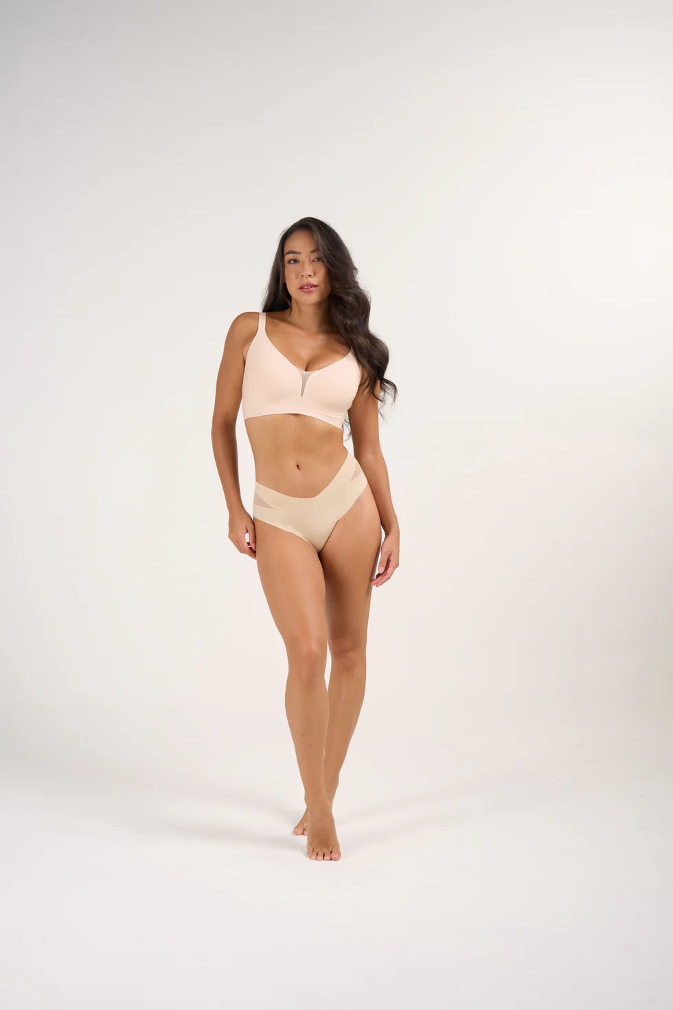 Support & Lift V-Neck Mesh Bra