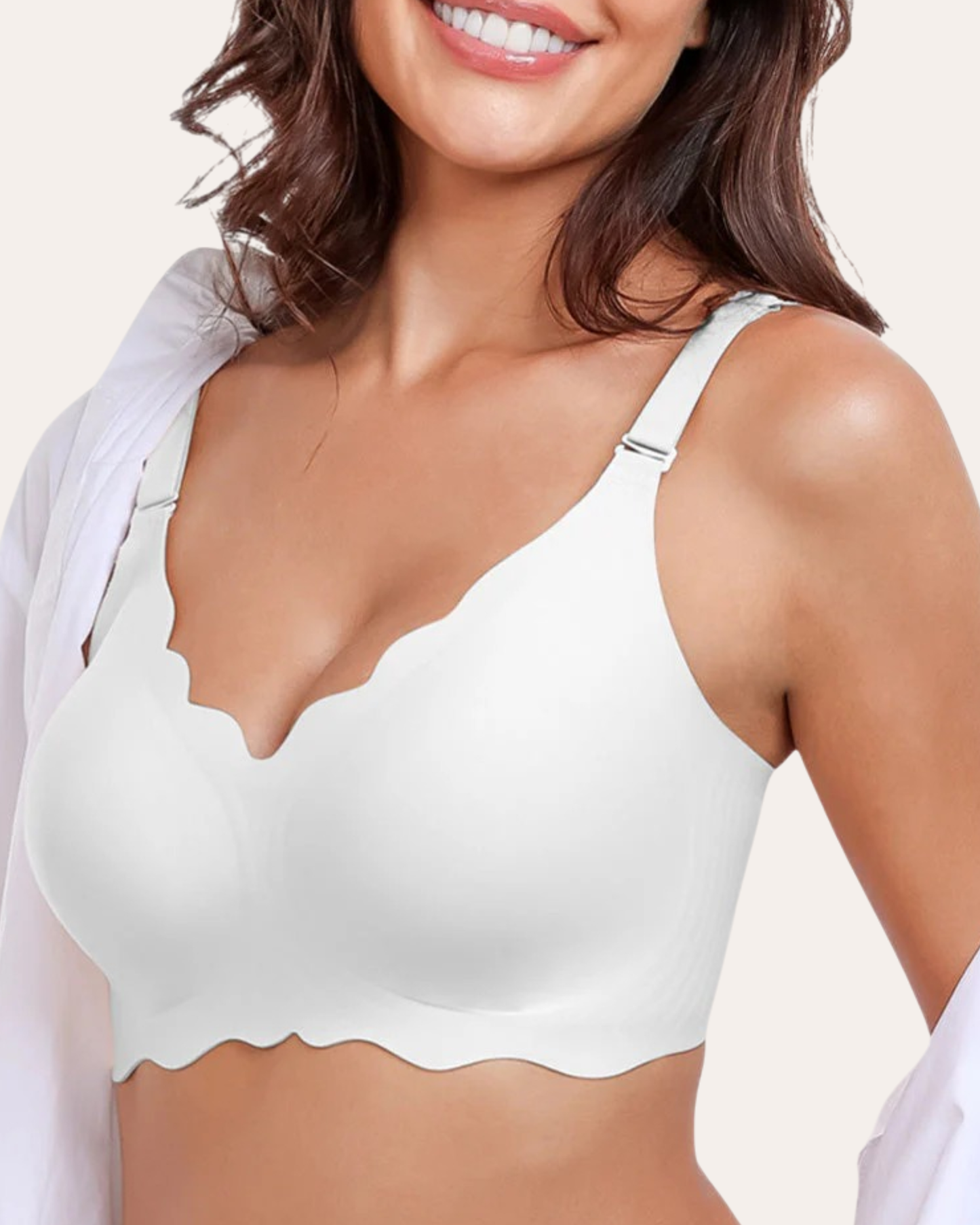 Scalloped Deep V Smooth Lift Bra