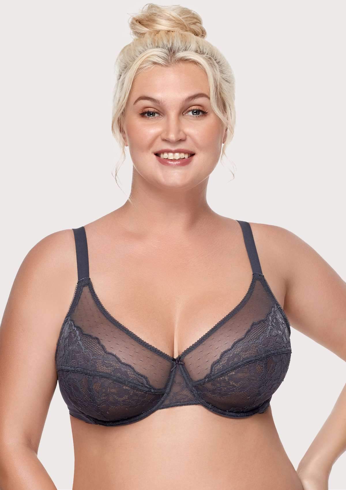 Gray Breast Minimizer Bra - Enchant